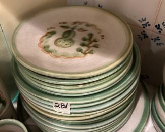 #281	M A Hadley Pottery Green Grapes/Pear Plates - mixed set	 $87.00 

