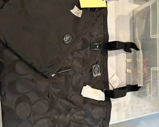 #238	Black Coach 2 handle Tote w/Small Bag inside 	 $50.00 
