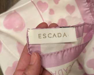 #111	Escada Purple Hearts Print - 19x19	 $40.00 
