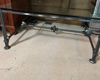#50 Square Glass Top /Cast Iron Base End Table - 1/2" Glass - 41sq x 18.5 $120.00