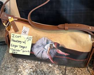 #188	Icon Bag w/Edgar Degas "Dancer" Print NWT	 $50.00 
