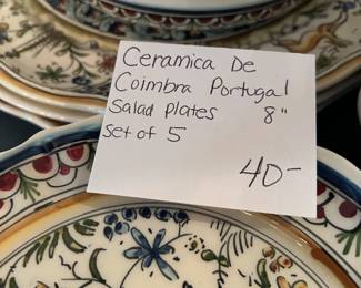 #290	Ceramica De Coimbra Portugal Salad Plates 8" - Set of 5	 $40.00 
