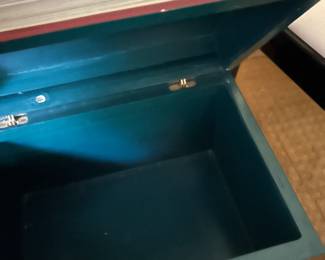 #12 Book End Table w/lift-up Top - Moby Dick Painted on Top - 18x12x16 $75.00