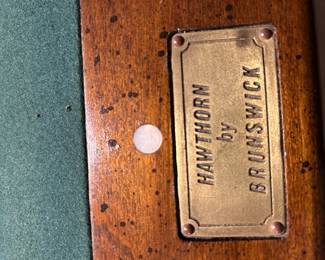 #77 Hawthorn by Brunswick Pool Table w/multiple sets of balls and Cue's - 90x45x32 - has slate w/leather pockets - You must move or have moved $500.00
