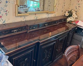 #26 Heritage Furn. Asian Style Buffet w/print of Bird w/8 drawers & 4 d3oors - 78Hx22Dx36T You Move - 2 pieces $275.00