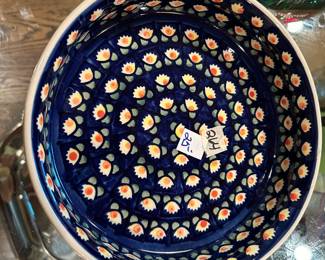 #264	Polish Pottery Dual Handle Serving Dish - 9.5x2	 $25.00 
