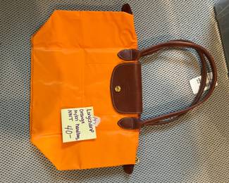 #197	Longchamp Orange Nylon  Handbag NWT	 $40.00 
