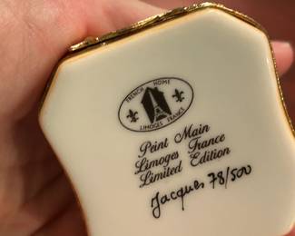 #209	Limoges Jacques Eiffel in cobalt trinket box	 $60.00 
