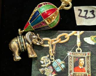 #223	J Strongwater enamel Howie elephant/balloon charm 	 $45.00 
