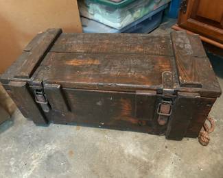 #82 Wood Trunk w/metal lining 27.5x14.5x10 $75.00