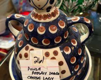 #261	Polish Pottery Cheese Lady 7 1/4x 7.5	 $35.00 
