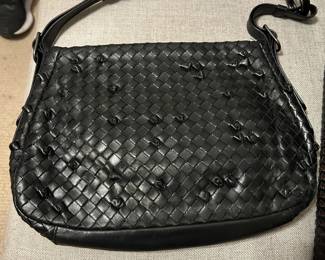 #34 Bottega Veneta - Made in ltaly -Black Woven and Knotted Shoulder Bag single pocket $275.00