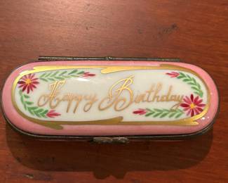 #221	Limoges happy birthday box trinket box	 $45.00 

