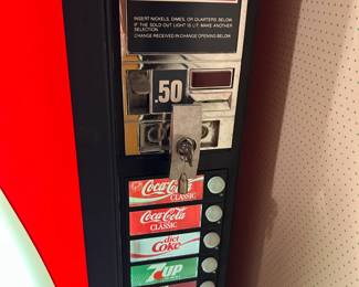 #142	Vintage Working Coco-Cola Machine w/key  - works cooling	 $1,200.00 
