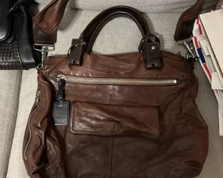 #33	Chloe Travel Bag w/removable Shoulder Strap - Bon Voyage Chocolate Brown  Lambskin (as is Belt  Loop)	 $130.00 
