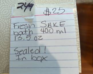 #249	Fresh Sake Bath 400 ml 13.5 oz Sealed! In Box	 $25.00 
