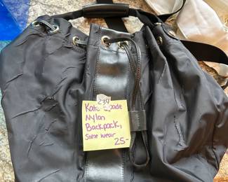#234	Kate Spade Nylon Backpack, Some Wear	 $25.00 
