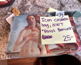 #233	Icon Cosmetic Bag, NWT "Venue Botticelli"	 $25.00 
