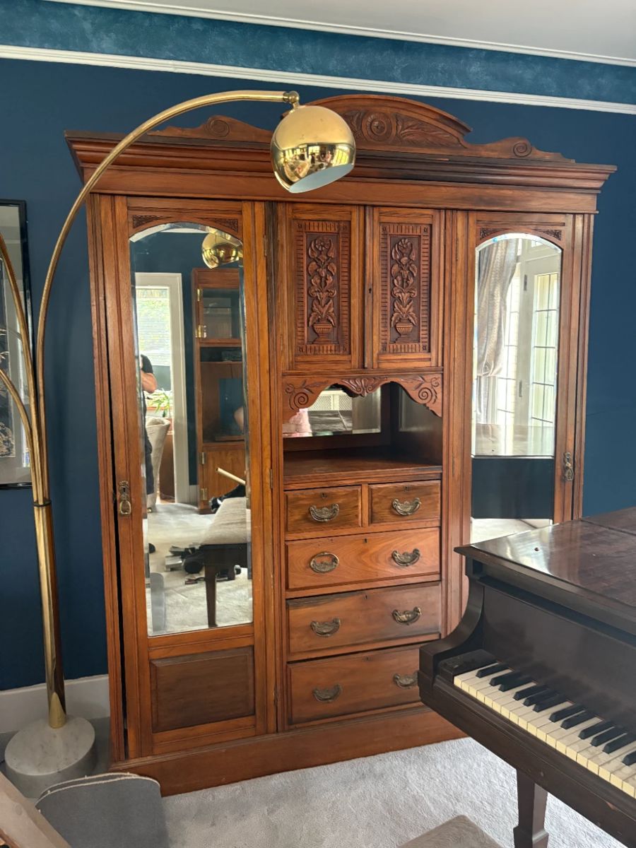 . . . the "belle of the ball"!! This double-mirrored antique wardrobe is stunning!!