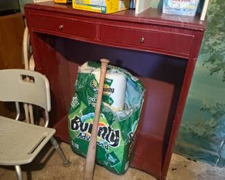 . . . cabinet and vintage bat
