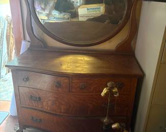 . . . antique oak mirrored dresser, circa 1920's