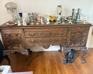 . . . fantastic ball-and-claw oak sideboard circa 1930's