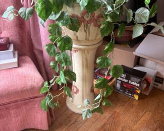 . . . early Roseville or Weller jardiniere and pedestal! Great find!!