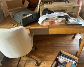 . . . vintage table and retro chair