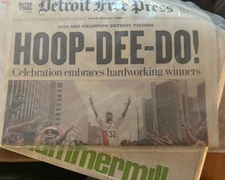 . . . Pistons Championship Free Press front page