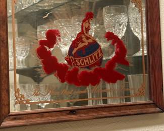 Mirrored Schlitz Framed Sign