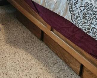 Queen bed frame w/6 drawers (3 on each side)