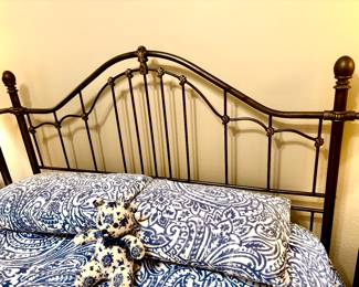 Antique brass queen headboard