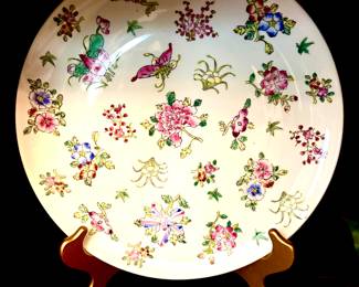 Chinese butterflies and flowers plate