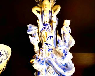 Porcelain goddess statue