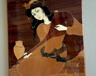 Asian art on wood