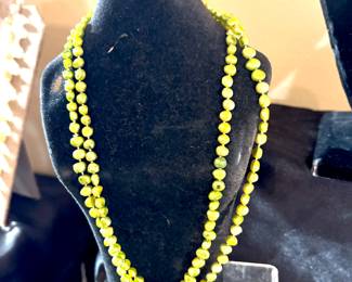 Green freshwater pearls