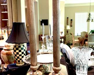 Vintage large column candlesticks