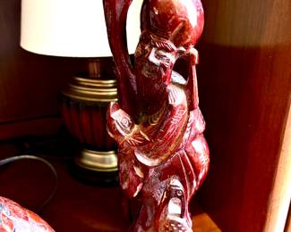 Vintage Chinese wood God of Longevity