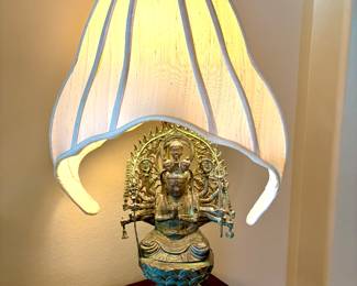 Rare Tibetian diety figure lamp