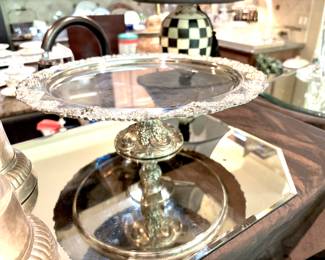 Silver plate cake holder