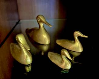 Vintage brass ducks