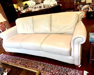 Rich cream leather sofa