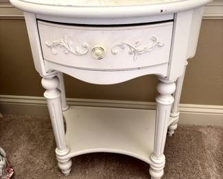 French provincial white side table