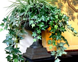 Pair of urns with greenery