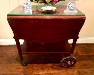 Vintage drop leaf tea cart