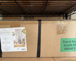 Unopened Flocked Balsam Fir 3-1/2’ Unlit Christmas Tree
