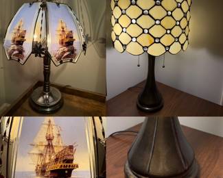 Ships Motif Touch Lamp
Meyda Tiffany Style Lamp 21" Tall Antique Finish