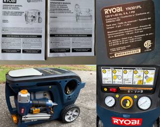 Ryobi YN301PL Air Compressor 3 gal Portable 18 gauge Brad Nailer