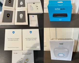 Google Security keys
Echo Auto Elexa
NEW in box Nest Protect