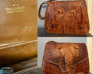 Vintage 40’s Genuine Alligator Handbag, Cuba